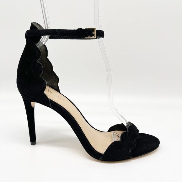 RACHEL ZOE Ava Sandal Black Kid Suede Heel  - Picture 1 of 9